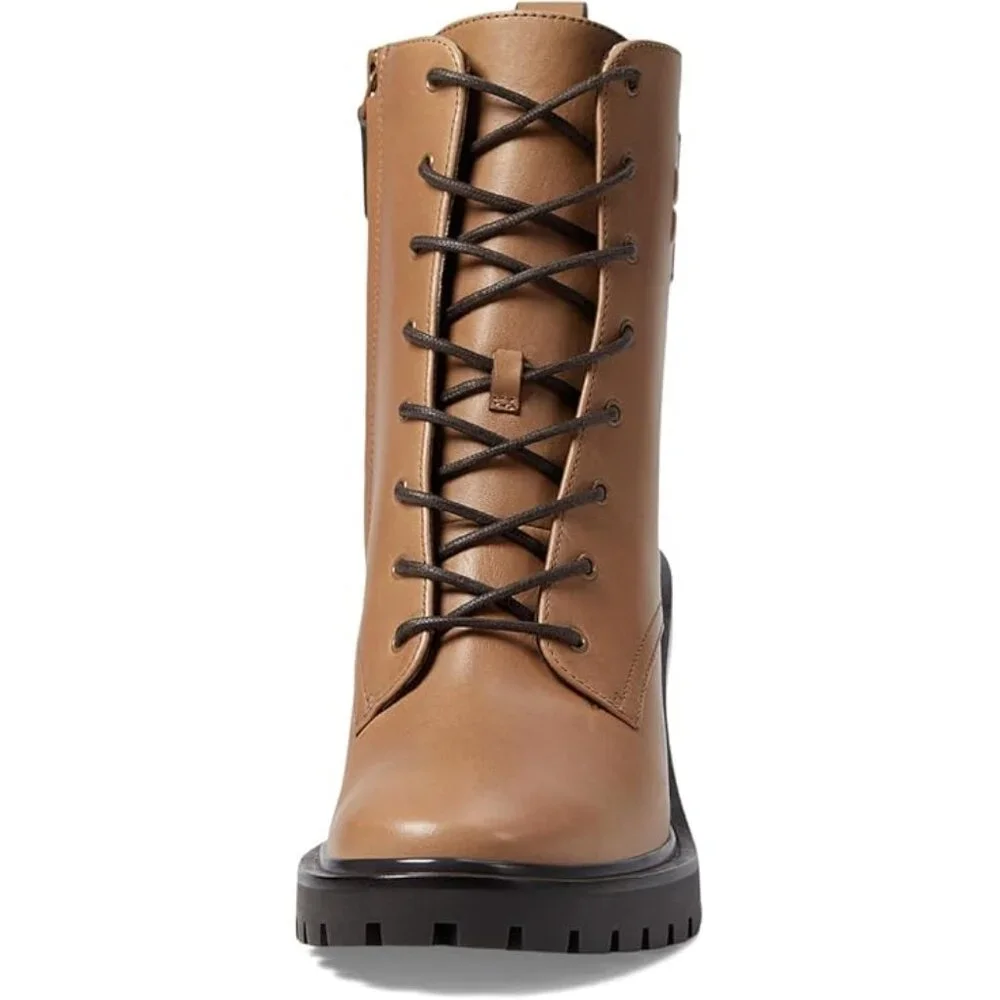 NEW Tory Burch 95 mm DOUBLE T LUG ANKLE BOOT in Almond Flour 25M2 - Picture 3 of 9